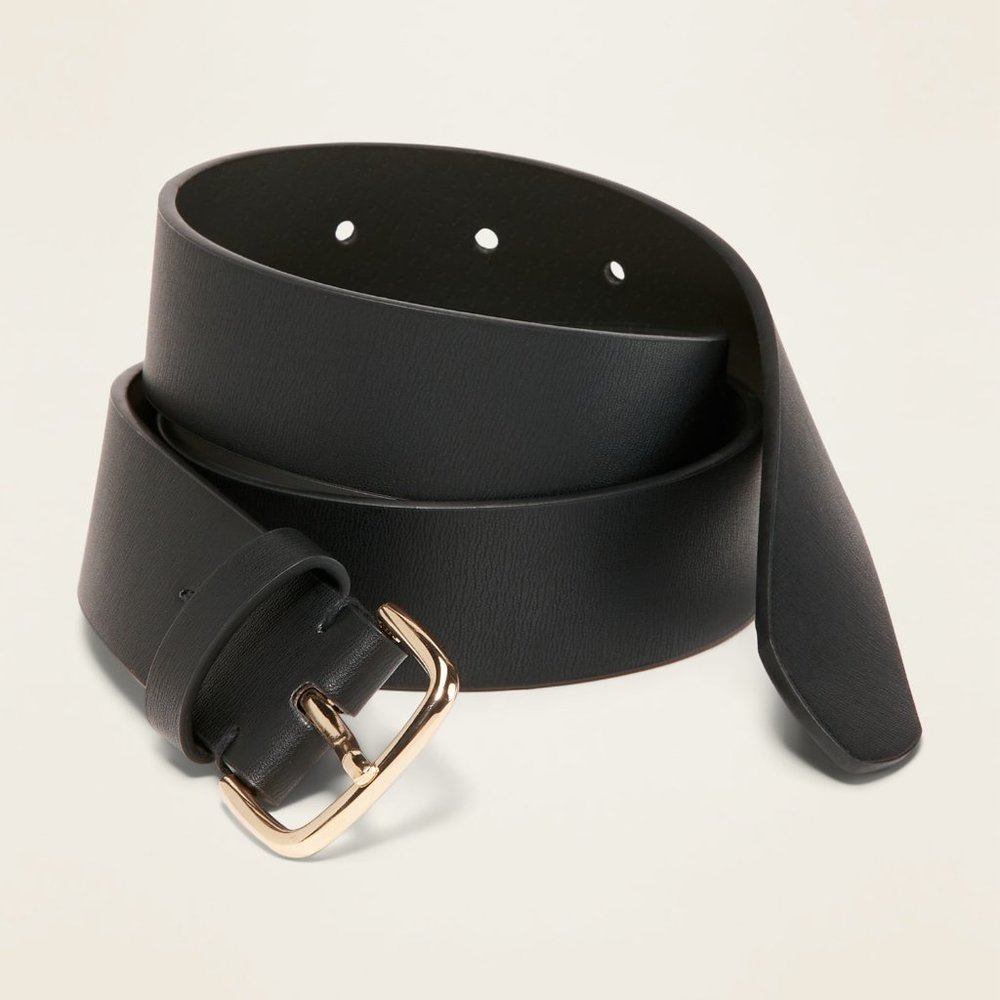 NWT Old Navy Faux-Leather Belt For Women (1 1/4")- Black Jack Size XL/XXL